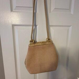 Elegant Tan Woven Shoulder Bag